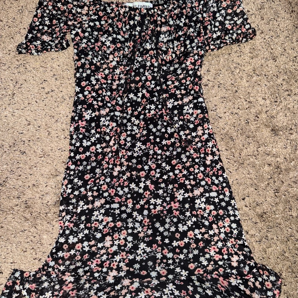 Almost Famous Black Floral Dress